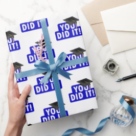 Afstuderen je hebt het blauwe teken gedaan cadeaupapier