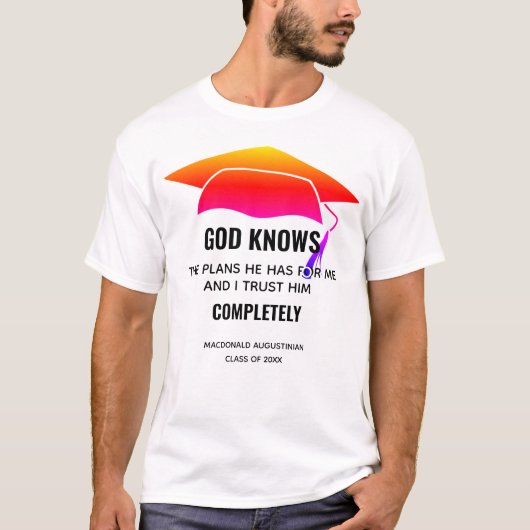 AFSTUDEREN Jer 29:11 GOD KENT DE GEWOONTEPLANNEN T-shirt (Voorkant)