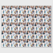 Afstuderen Jouw naam Foto's en lesjaar Cadeaupapier (Vlak)