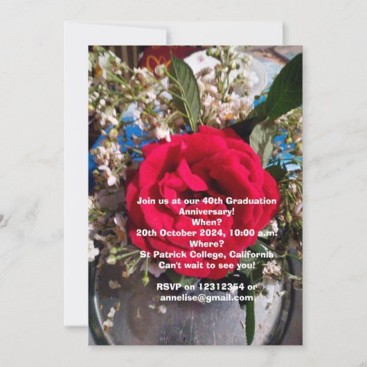 Afstuderen Jubileum reünie uitnodiging (Voorkant)