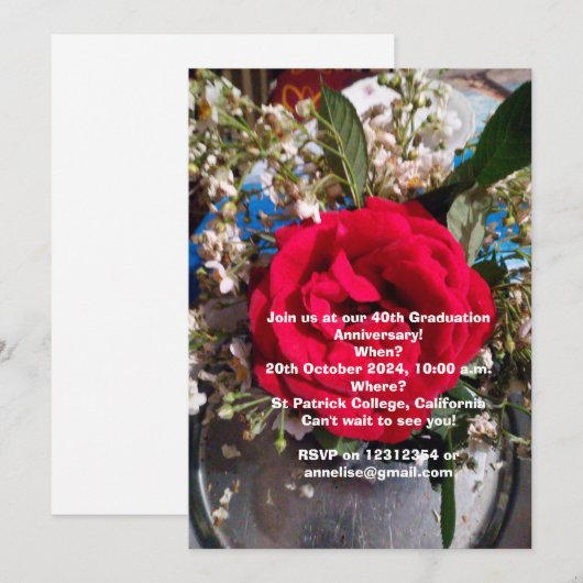 Afstuderen Jubileum reünie uitnodiging (Voorkant / Achterkant)