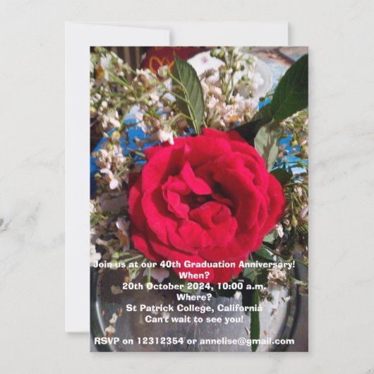 Afstuderen Jubileum reünie uitnodiging (Voorkant)