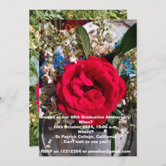 Afstuderen Jubileum reünie uitnodiging (Voorkant / Achterkant)