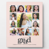 Afstuderen K-12 Blush Pink Photo Collage Modern Fotoplaat (Voorkant)