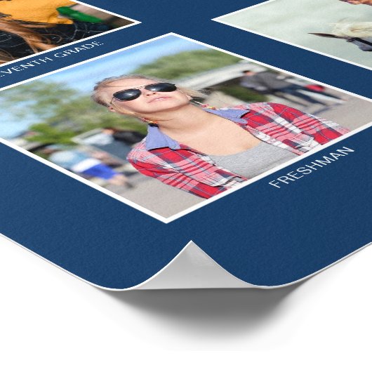 Afstuderen K-12 Foto Collage Blue Keepomwille Poster (Hoek)