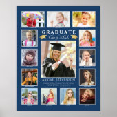 Afstuderen K-12 Foto Collage Blue Keepomwille Poster (Voorkant)