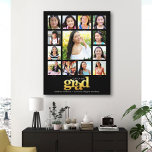 Afstuderen K-12 Foto Collage Modern Black Gold Canvas Afdruk<br><div class="desc">Wees trots, blij en toon deze mijlpaal van je favoriete afstudeerder. Creëer deze elegante, eenvoudige, moderne, gepersonaliseerde middelbare school afstuderen K - 12 foto-collage canvas wandkunst voor een keepasje dat u altijd zult koesteren. Een leuke, speelse visuele weergave van gedurfde, grafische, faux gouden folie typografie, samen met hun naam, klassenjaar,...</div>