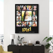 Afstuderen K-12 Foto Collage Modern Black Gold Canvas Afdruk