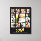 Afstuderen K-12 Foto Collage Modern Black Gold Canvas Afdruk (Voorkant)