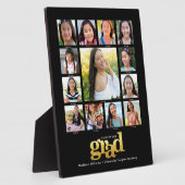 Afstuderen K-12 Foto Collage Modern Black Gold Fotoplaat (Zijkant)