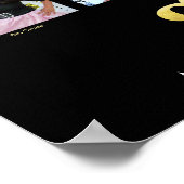 Afstuderen K-12 Foto Collage Modern Black Gold Poster (Hoek)