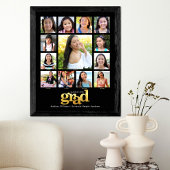 Afstuderen K-12 Foto Collage Modern Black Gold Poster