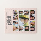 Afstuderen K-12 Foto Collage Modern Blush Pink Legpuzzel (Horizontaal)