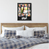 Afstuderen K-12 Foto Collage Modern Bold Black Canvas Afdruk (Insitu (Slaapkamer))
