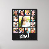 Afstuderen K-12 Foto Collage Modern Bold Black Canvas Afdruk (Voorkant)