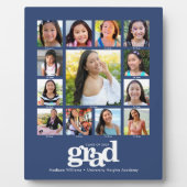 Afstuderen K-12 Foto Collage Modern Bold Blue Fotoplaat (Voorkant)