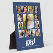 Afstuderen K-12 Foto Collage Modern Bold Blue Fotoplaat (Zijkant)