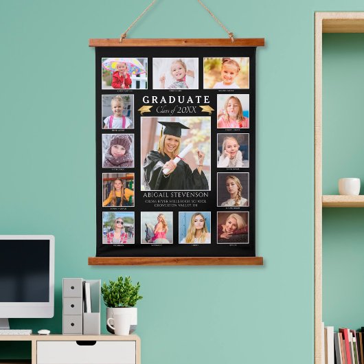 Afstuderen K-12 Fotocollage Afstuderen Keepomwille Hangend Wandkleed