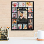 Afstuderen K-12 Fotocollage Afstuderen Keepomwille Imitatie Canvas Print<br><div class="desc">Creëer een afstuderen-herdenkingshandtas faux dovaswandafdruk met K-12 foto's van uw afstuderen met de titel AFSTUDEREN met faux metallic gouddopjes of mortuarboards tegen een bewerkbare zwarte achtergrond die u kunt aanpassen aan elke kleur op school of die de kleur van het thuisdecor coördineert. Pas de naam, het klassenjaar, de middelbare schoolnaam...</div>