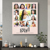 Afstuderen K-12 Fotocollage Blush Roze Vet Canvas Afdruk