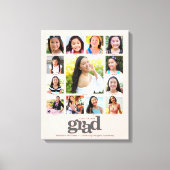 Afstuderen K-12 Fotocollage Blush Roze Vet Canvas Afdruk (Voorkant)