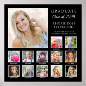 Afstuderen K-12 Fotocollage Custom School Kleuren Poster (Voorkant)