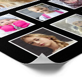 Afstuderen K-12 Fotocollage Zwart Faux Gold Foil Poster (Hoek)