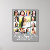 Afstuderen K-12 Modern Script Photo Collage Gray Canvas Afdruk (Voorkant)