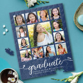 Afstuderen K-12 Modern Script Photo Collage Navy Legpuzzel