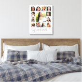 Afstuderen K-12 Modern Script Photo Collage White Canvas Afdruk (Insitu (Slaapkamer))