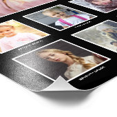 Afstuderen K-12 Photo Collage Black Metallic Gold Foto Afdruk (Hoek)