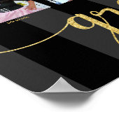 Afstuderen K-12 Photo Collage Gold Black Script Poster (Hoek)