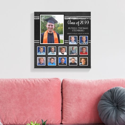 Afstuderen K-12 Photo Collage Keepomwille Canvas Afdruk (Insitu (Woonkamer))