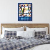 Afstuderen K-12 Photo Collage Navy Blue Script Canvas Afdruk (Insitu (Slaapkamer))