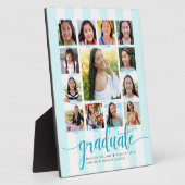 Afstuderen K-12 Photo Collage Turquoise Script Fotoplaat (Zijkant)