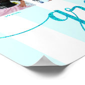 Afstuderen K-12 Photo Collage Turquoise Script Poster (Hoek)