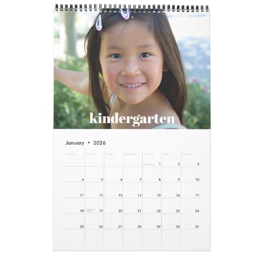 Afstuderen K-12 Script Fotocollage Vet 15 maand Kalender (Jan 2026)