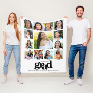 Afstuderen K-12 Zwart Wit Fotocollage Modern Fleece Deken