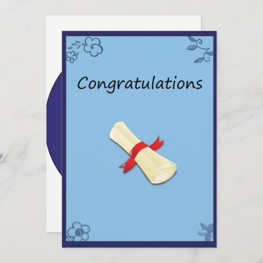 Afstuderen Kaart. (Voorkant / Achterkant)