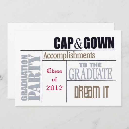 Afstuderen-kaart Aankondiging (Voorkant / Achterkant)