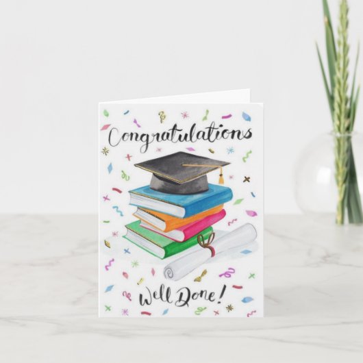 Afstuderen kaart, afstuderen, gefeliciteerd bedankkaart (Voorkant)