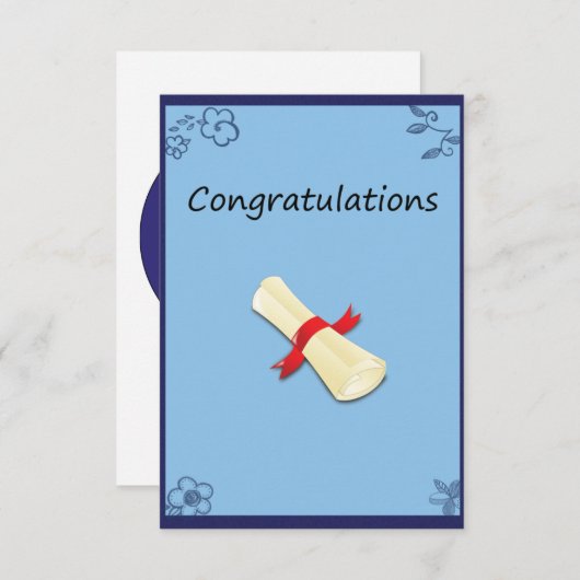 Afstuderen-kaart Bedankkaart (Voorkant / Achterkant)