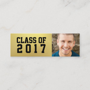 Afstuderen - Kaart Faux Gold Foil Foto Contactkaartje