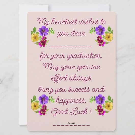 Afstuderen-kaart Feestdagenkaart (Achterkant)