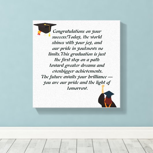 Afstuderen Kaart | Inspirerend prijsopgave | Klass Canvas Afdruk (Insitu (Houten vloer))