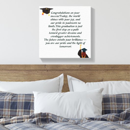 Afstuderen Kaart | Inspirerend prijsopgave | Klass Canvas Afdruk (Insitu (Slaapkamer))