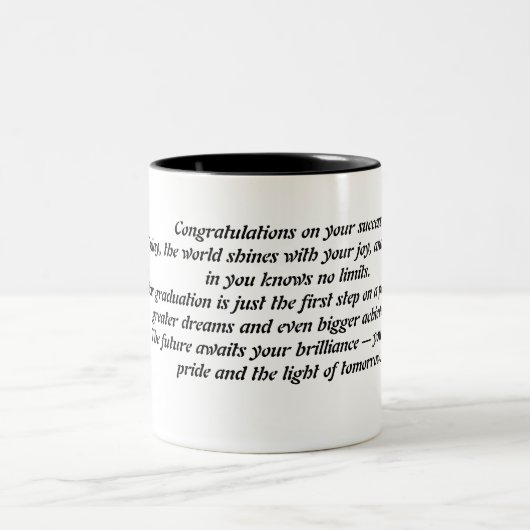 Afstuderen Kaart | Inspirerend prijsopgave | Klass Tweekleurige Koffiemok (Center)