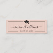 Afstuderen Kaart | Modern Script Roos invoegen Kaa Contactkaartje (Voorkant)