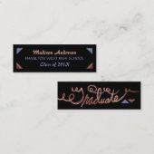 Afstuderen - Kaart Senior jaar Invoegen Roos Gold Contactkaartje (Voorkant / Achterkant)