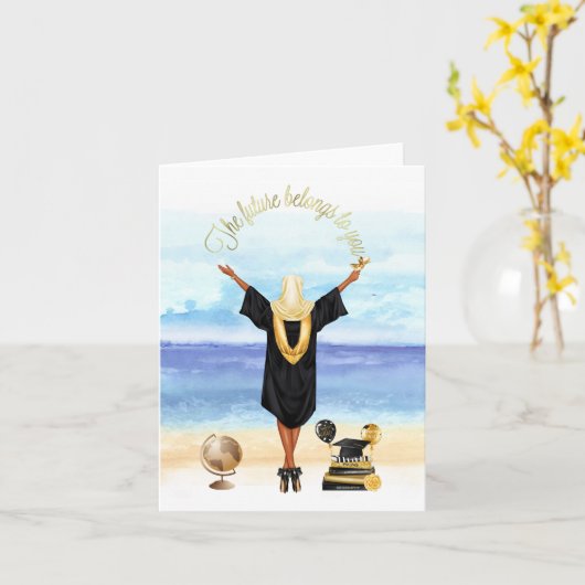 Afstuderen Kaart van een moslimmeisje (Gele Bloem)